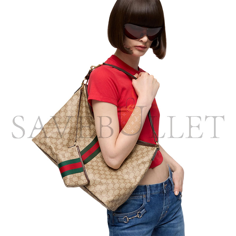GUCCI LARGE SHOULDER BAG WITH WEB A008NS (39.5*29*15.5cm)